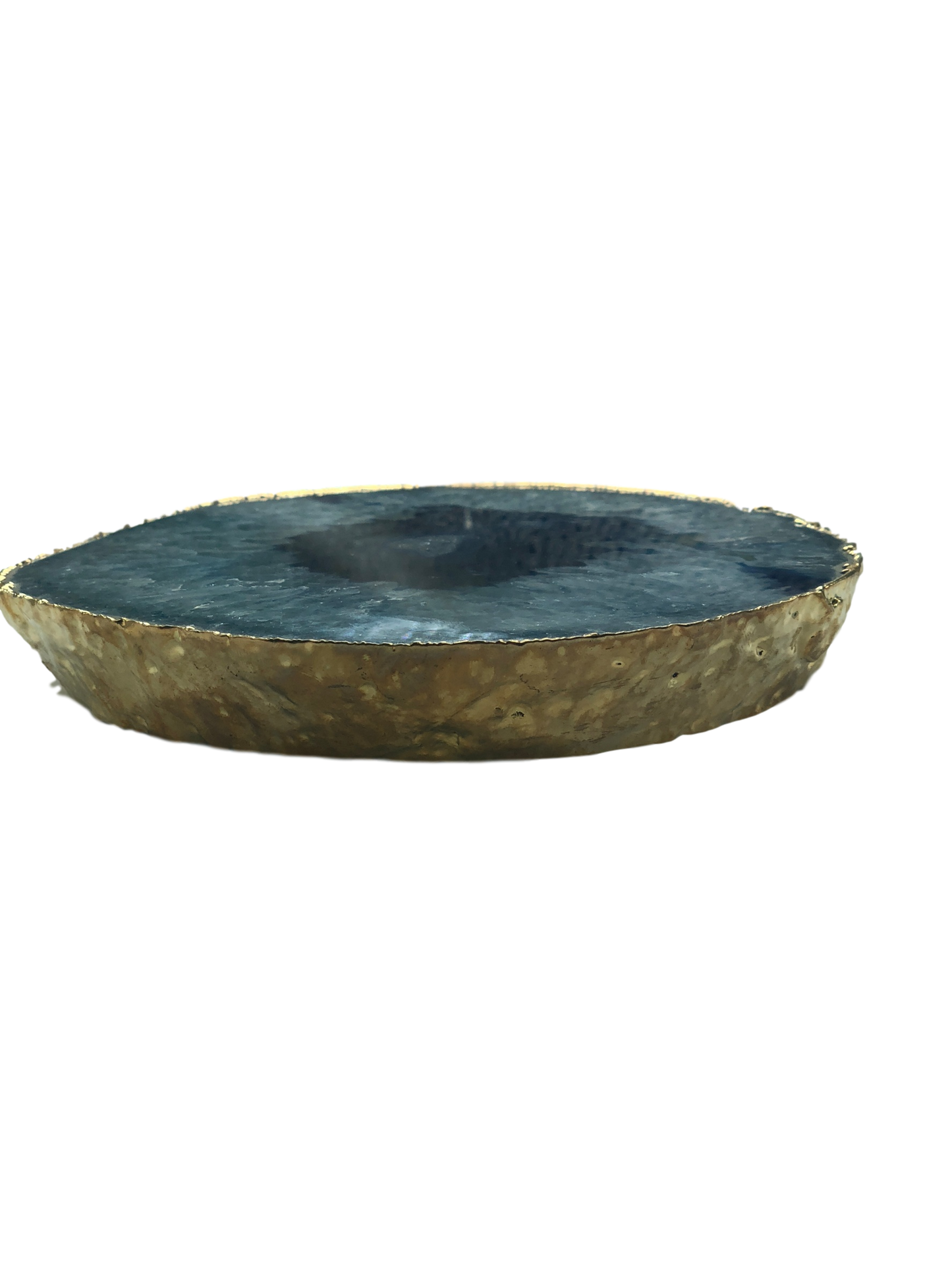 Agate Decorative Platter with Gold Trim