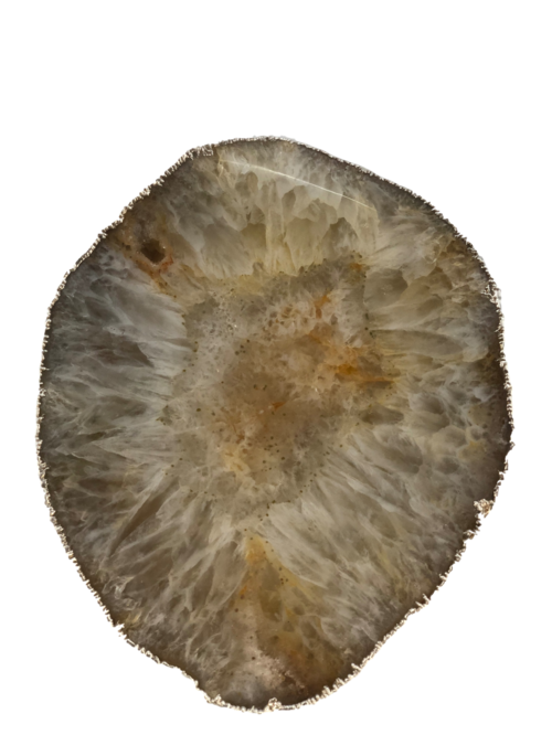 Agate Decorative Platter with Gold Trim