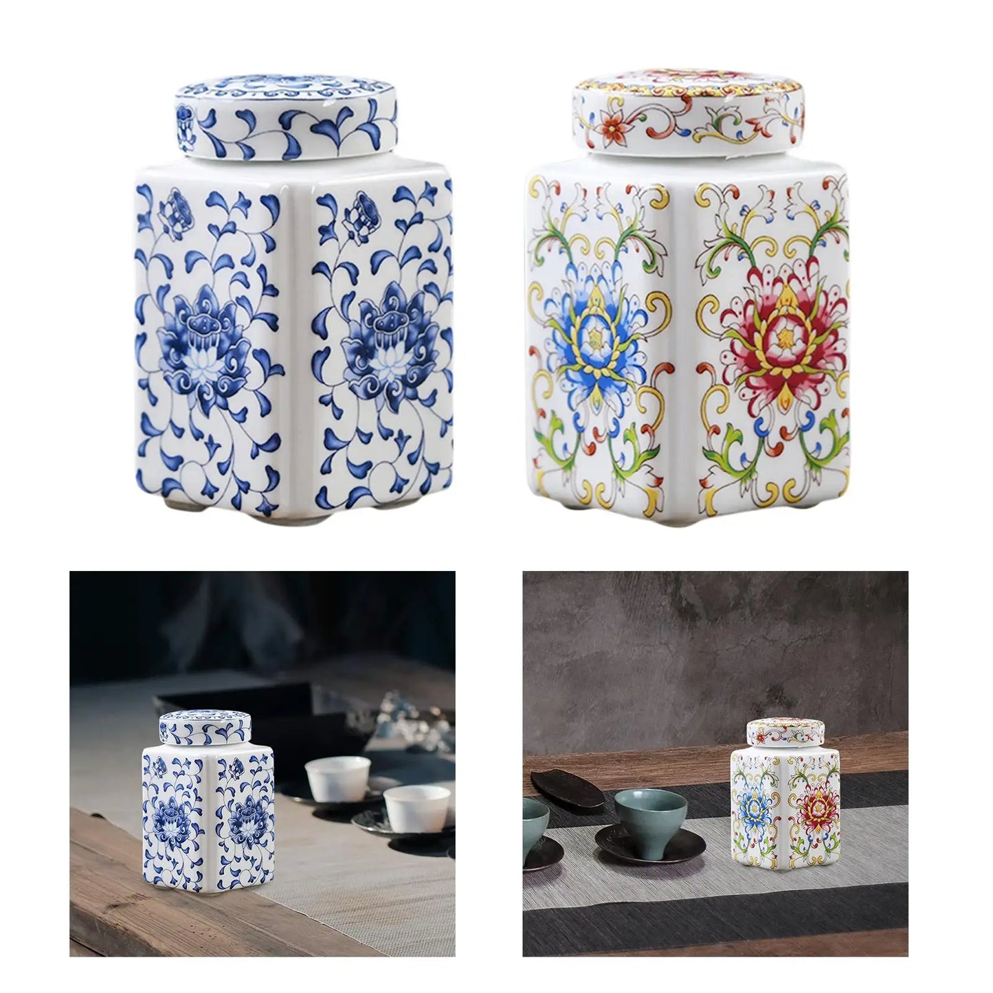 Ceramic Ginger Jar Decorative Flower Vase