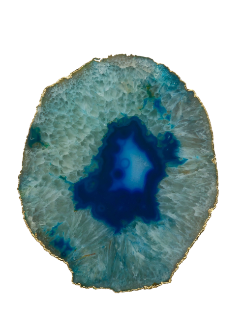 Agate Decorative Platter with Gold Trim